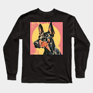 Doberman Pinscher in 80's Long Sleeve T-Shirt